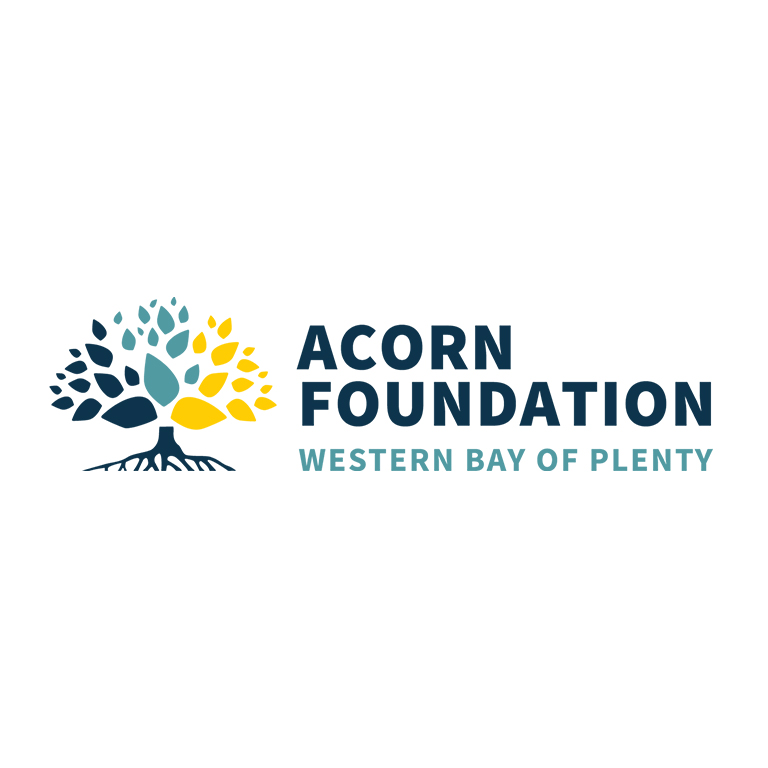Horizontal Acorn logo on white background