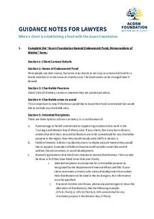 Guidance notes for Lawyers