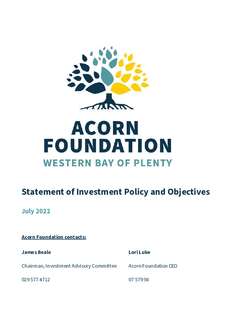 Statement of Investment Policy and Objectives