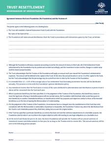 Trust Resettlement MOU